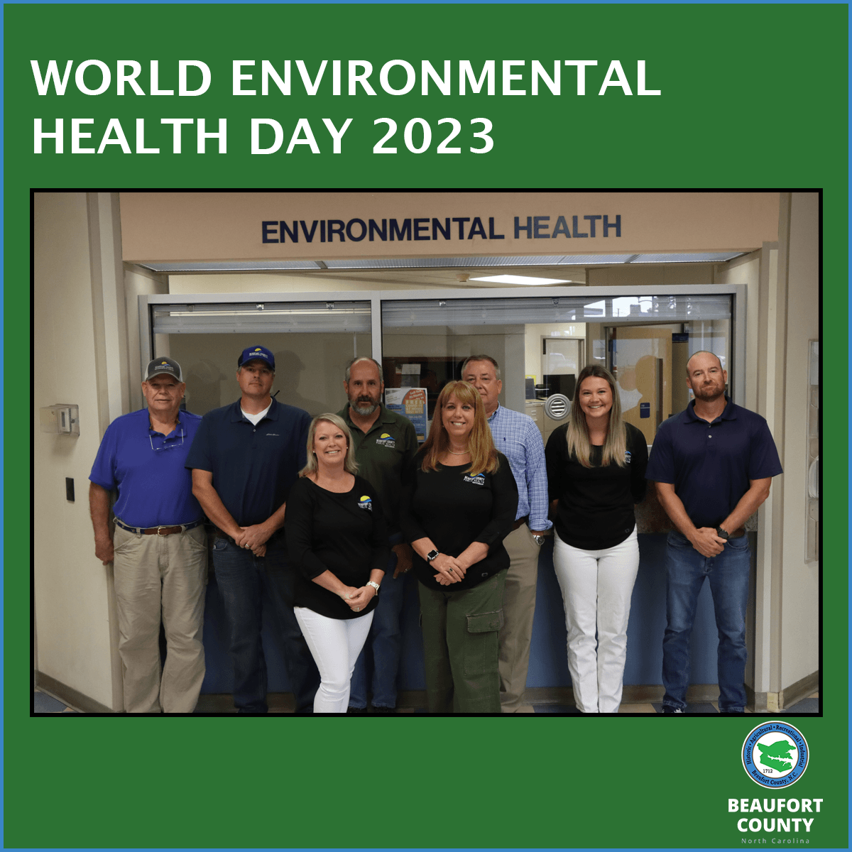 Graphic with photo of Beaufort County Environmental Health team